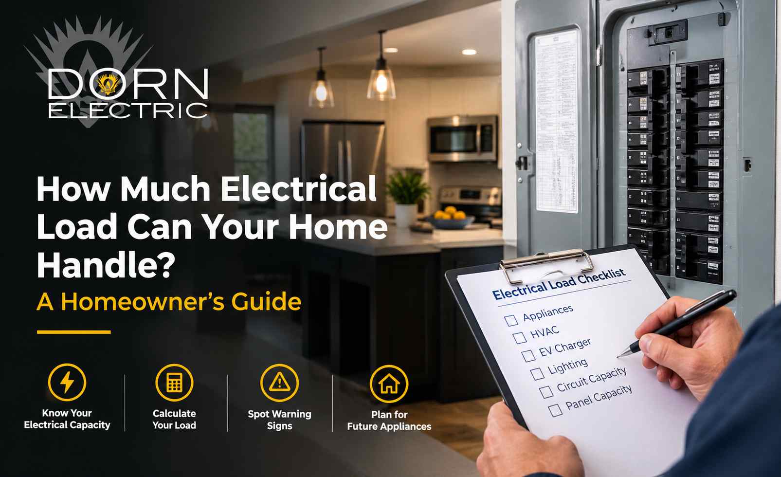 How much electrical load a home can handle with an electrical panel and load assessment checklist